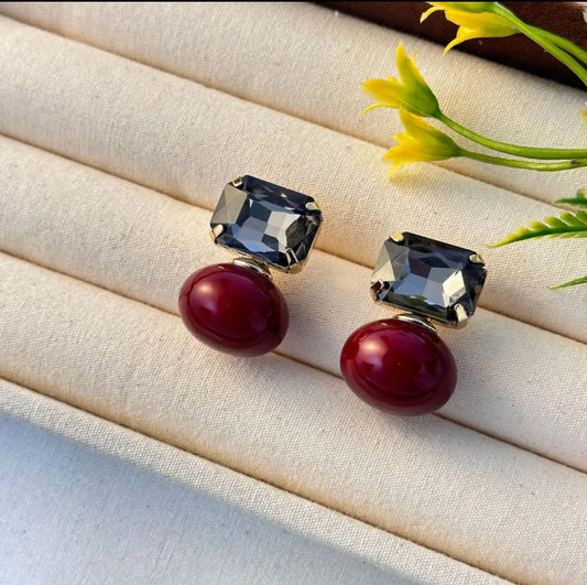 Pearl Zircon Glamorrous Earrings - DressAtR LLC