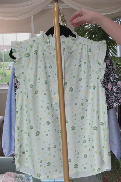 Leafy High Neck Top