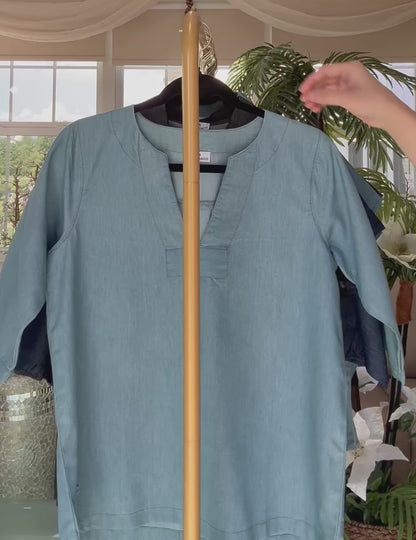 Denim Blue Poise Blouse
