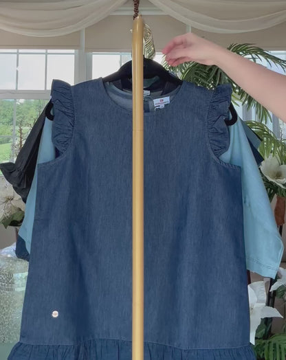 Denim Dusk Ruffle Top