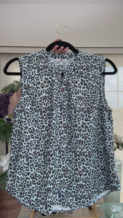 Blue Leopard Cool Top